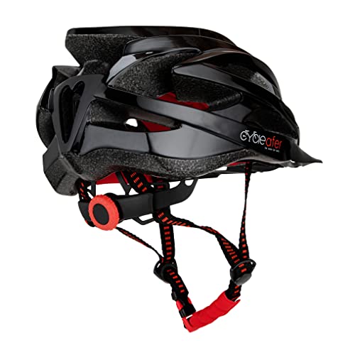 Cycleafer® Bike Helmet, lightweight & comfortable helmet with pads and visor, unisex Bicycle helmet, for road & mountain cycling.