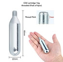 Cycleafer® CO2 cartridge 16g threaded - Fit Cycleafer CO2 Pump Models: CO2-A8-CFC & CO2-A8, Suitable for any bike. - Cycleafer.com
