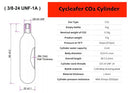 Cycleafer® CO2 cartridge 16g threaded - Fit Cycleafer CO2 Pump Models: CO2-A8-CFC & CO2-A8, Suitable for any bike. - Cycleafer.com