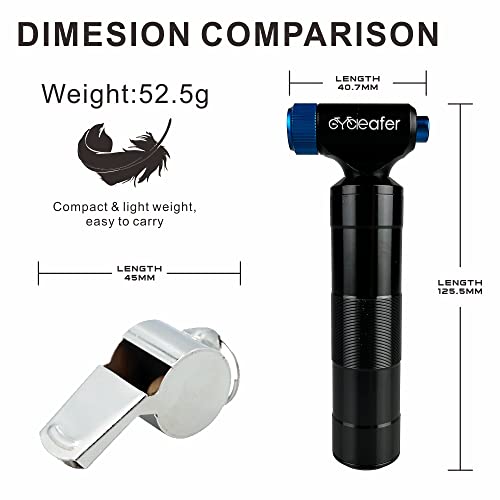 Cycleafer® CO2 Bike Pump, Premium Quality, Easy and Quick Inflation of Bicycle Tyres This mini bicycle pump is suitable for inflating Presta & Schrader valves. (co2 cartridge sold separatly) - Cycleafer.com