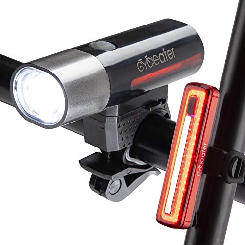 Cycleafer® Bike Lights, Front & Rear Lights built-in Battery, Cycle Lights Bicycle light for late night Bicycle Riding, Bike Lights Set Rechargeable, easy attach Powerful & Shockproof, easily mounted.