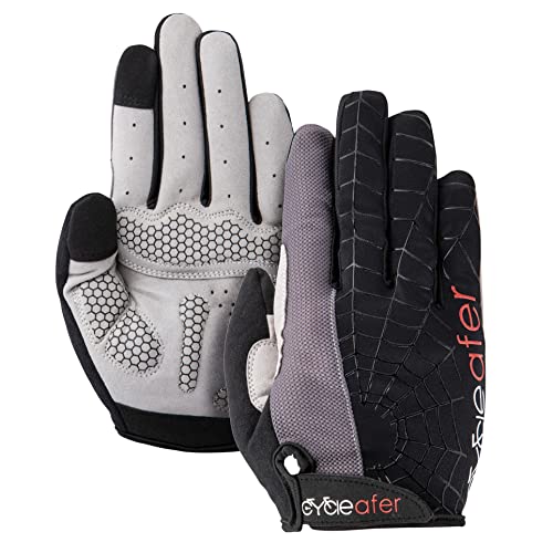 Cycleafer® Cycling Gloves: Durable, Breathable, Padded for Comfort, Gel Inserts for Enhanced Shock Absorption