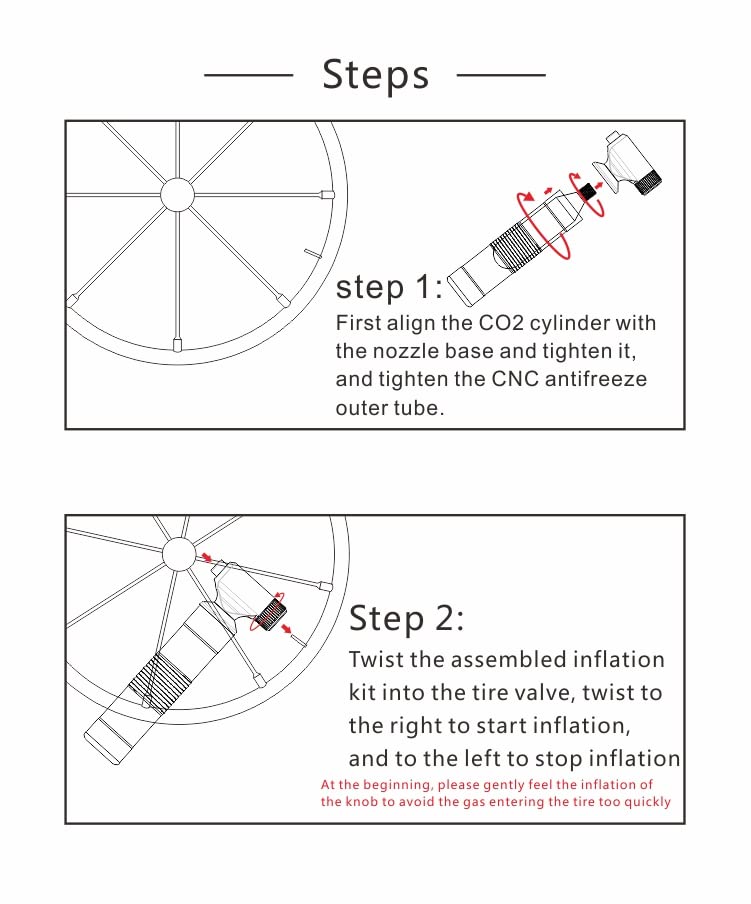 Cycleafer® CO2 Bike Pump, Premium Quality, Easy and Quick Inflation of Bicycle Tyres This mini bicycle pump is suitable for inflating Presta & Schrader valves. (co2 cartridge sold separatly)