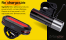 Cycleafer® BIKE LIGHTS SET, USB Rechargeable LED BIKE LIGHT, POWERFUL Lumens, FRONT Bicycle Lights + TAILLIGHT Rear Light, Premium Quality Flashlight, Module aubVOLT - Cycleafer.com